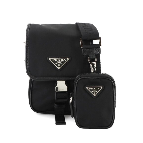 PRADA Silver Leather Saffiano Shoulder Bag - Picture 1 of 10